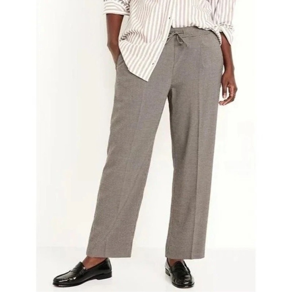 New Old Navy Billie High Rise Comfort Houndstooth Straight Leg Trouser Pant XL